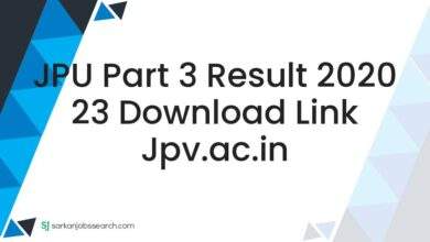 JPU Part 3 Result 2020 23 Download Link jpv.ac.in