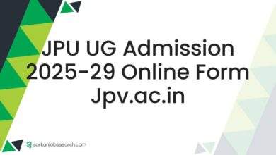 JPU UG Admission 2025-29 Online Form jpv.ac.in