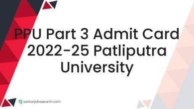 PPU Part 3 Admit Card 2022-25 Patliputra University