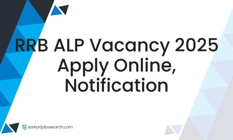 RRB ALP Vacancy 2025 Apply Online, Notification