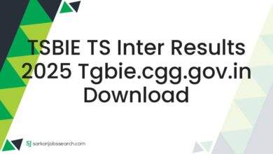 TSBIE TS Inter Results 2025 tgbie.cgg.gov.in Download