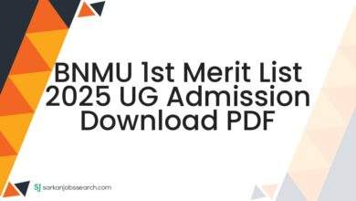 BNMU 1st Merit List 2025 UG Admission Download PDF