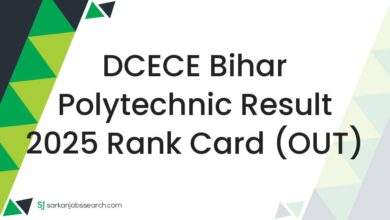 DCECE Bihar Polytechnic Result 2025 Rank Card (OUT)