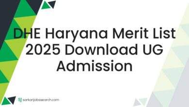 DHE Haryana Merit List 2025 Download UG Admission