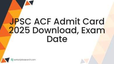 JPSC ACF Admit Card 2025 Download, Exam Date