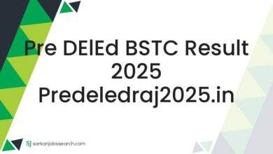Pre DElEd BSTC Result 2025 predeledraj2025.in