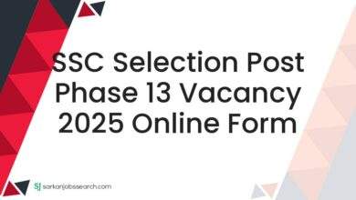 SSC Selection Post Phase 13 Vacancy 2025 Online Form