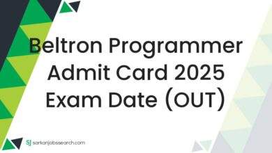 Beltron Programmer Admit Card 2025 Exam Date (OUT)