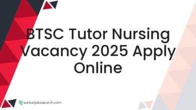 BTSC Tutor Nursing Vacancy 2025 Apply Online