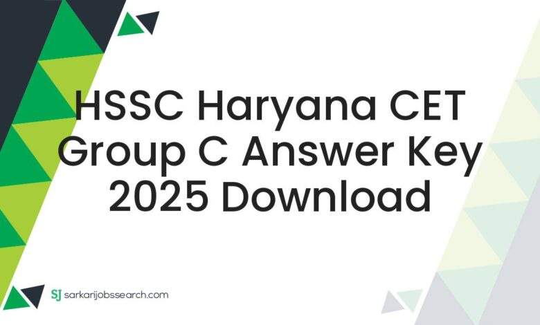 HSSC Haryana CET Group C Answer Key 2025 Download