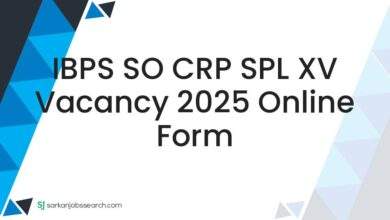 IBPS SO CRP SPL XV Vacancy 2025 Online Form