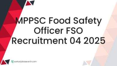 MPPSC Food Safety Officer FSO Recruitment 04 2025