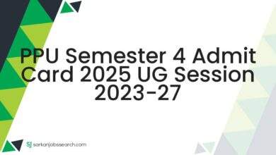 PPU Semester 4 Admit Card 2025 UG Session 2023-27
