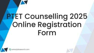 PTET Counselling 2025 Online Registration Form