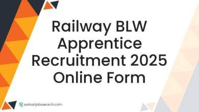 Railway BLW Apprentice Recruitment 2025 Online Form