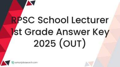 RPSC School Lecturer 1st Grade Answer Key 2025 (OUT)