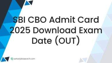 SBI CBO Admit Card 2025 Download Exam Date (OUT)