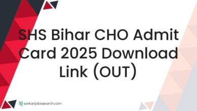 SHS Bihar CHO Admit Card 2025 Download Link (OUT)
