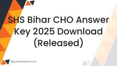 SHS Bihar CHO Answer Key 2025 Download (Released)