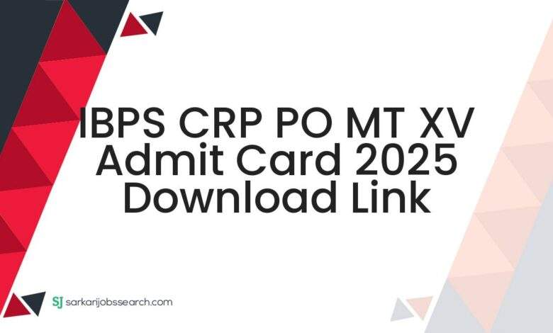 IBPS CRP PO MT XV Admit Card 2025 Download Link
