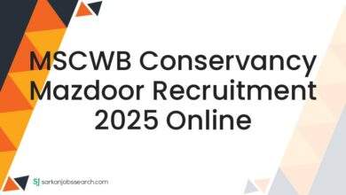 MSCWB Conservancy Mazdoor Recruitment 2025 Online