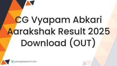 CG Vyapam Abkari Aarakshak Result 2025 Download (OUT)