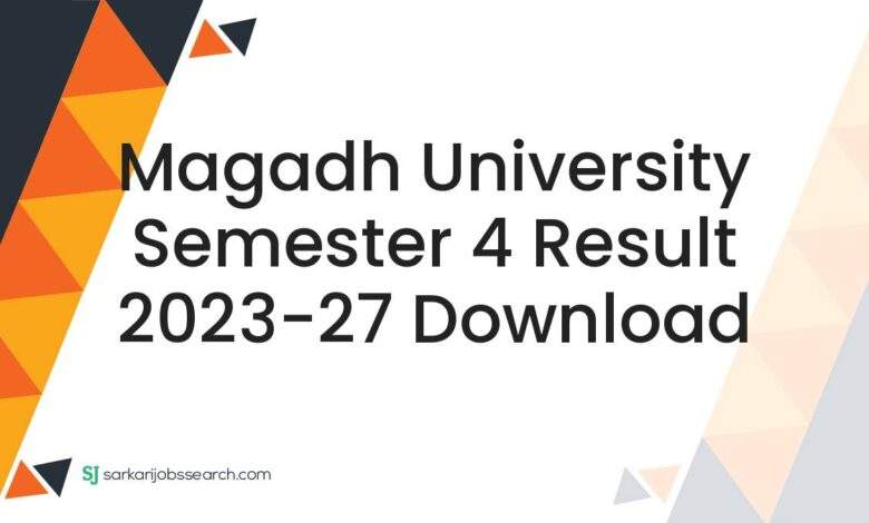 Magadh University Semester 4 Result 2023-27 Download