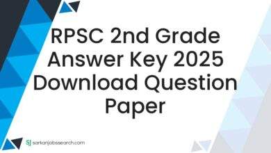 RPSC 2nd Grade Answer Key 2025 Download Question Paper