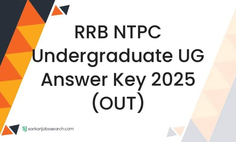 RRB NTPC Undergraduate UG Answer Key 2025 (OUT)