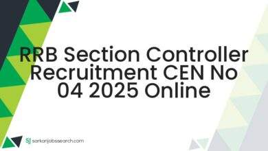 RRB Section Controller Recruitment CEN No 04 2025 Online