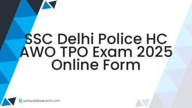 SSC Delhi Police HC AWO TPO Exam 2025 Online Form
