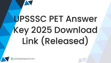 UPSSSC PET Answer Key 2025 Download Link (Released)