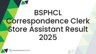 BSPHCL Correspondence Clerk Store Assistant Result 2025