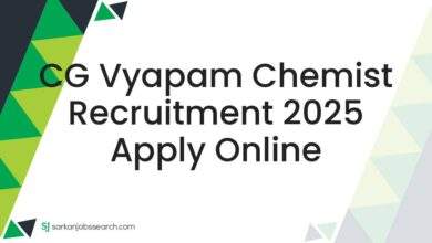 CG Vyapam Chemist Recruitment 2025 Apply Online