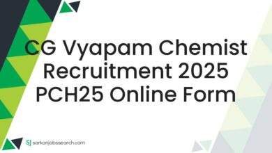 CG Vyapam Chemist Recruitment 2025 PCH25 Online Form