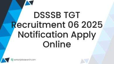 DSSSB TGT Recruitment 06 2025 Notification Apply Online