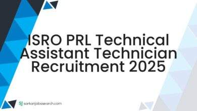 ISRO PRL Technical Assistant Technician Recruitment 2025