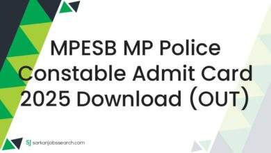 MPESB MP Police Constable Admit Card 2025 Download (OUT)
