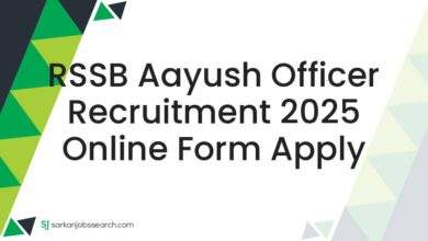 RSSB Aayush Officer Recruitment 2025 Online Form Apply
