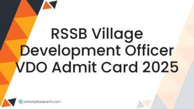 RSSB Village Development Officer VDO Admit Card 2025 1 RSSB Village Development Officer VDO Admit Card 2025