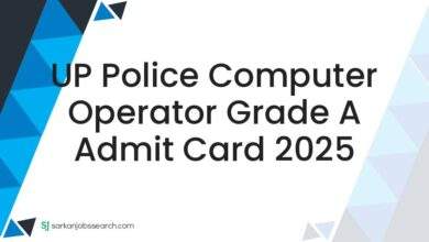 UP Police Computer Operator Grade A Admit Card 2025