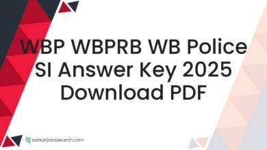 WBP WBPRB WB Police SI Answer Key 2025 Download PDF