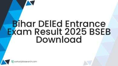 Bihar DElEd Entrance Exam Result 2025 BSEB Download