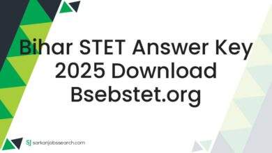 Bihar STET Answer Key 2025 Download bsebstet.org