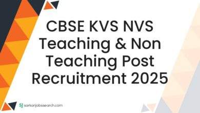 CBSE KVS NVS Teaching & Non Teaching Post Recruitment 2025