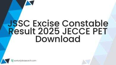 JSSC Excise Constable Result 2025 JECCE PET Download