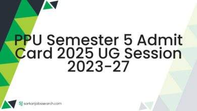 PPU Semester 5 Admit Card 2025 UG Session 2023-27
