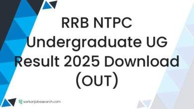 RRB NTPC Undergraduate UG Result 2025 Download (OUT)