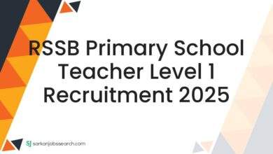RSSB Primary School Teacher Level 1 Recruitment 2025