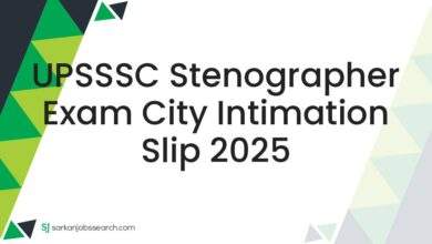 UPSSSC Stenographer Exam City Intimation Slip 2025
